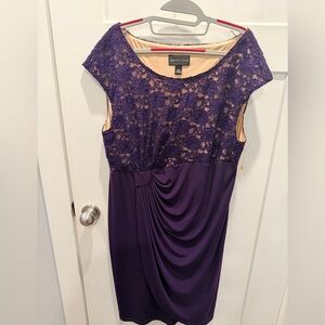 Connected Woman Purple Lace Cocktail Dress Plus Size 18W